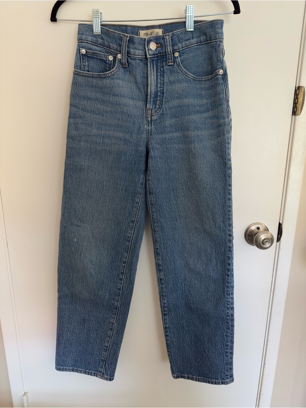 Madewell Straight Leg Jeans in Medium Blue Wash